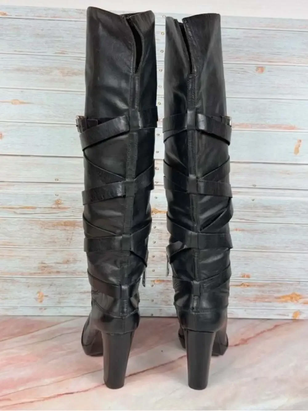 NWOT MICHAEL Michael Kors Greenwich Knee High black leather boots